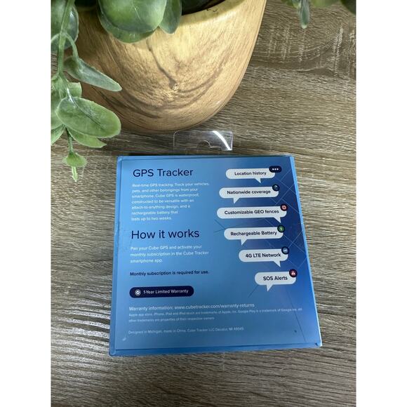 Cube GPS Tracker for Vehicles, Kids, Dogs - New - Picture 2 of 2